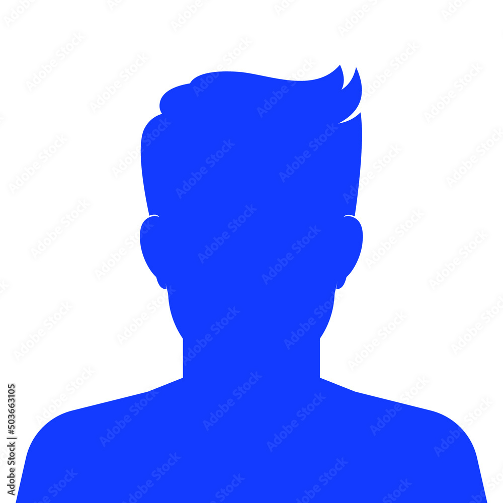 Silhouette man in blue full