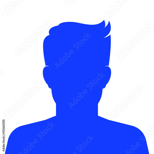 Silhouette man in blue full