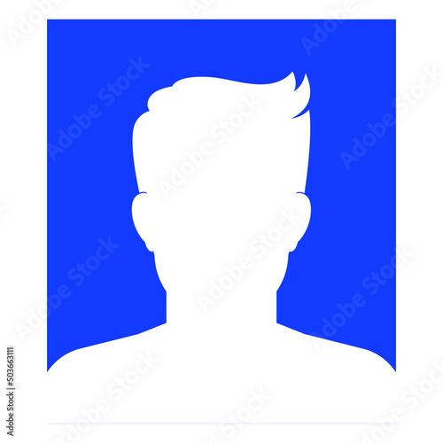 Silhouette man in blue rectangle