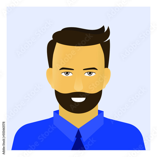 Smiling man in blue tie