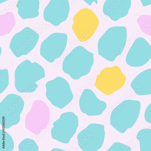 Bold polka dot seamless pattern. Big hand drawn dots, blobs, spots, blots, circles texture background