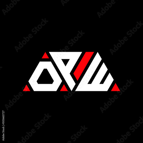 OPW triangle letter logo design with triangle shape. OPW triangle logo design monogram. OPW triangle vector logo template with red color. OPW triangular logo Simple, Elegant, and Luxurious Logo... photo