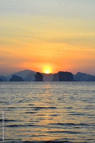 sunset over the sea photo