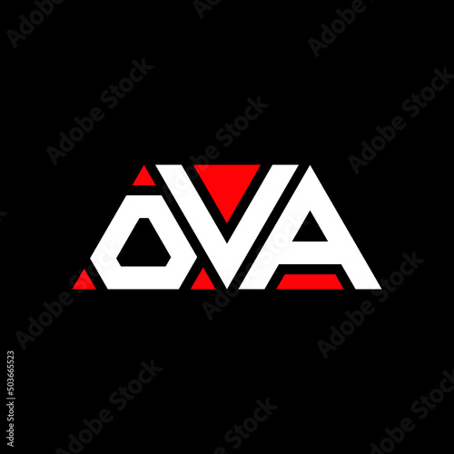 OVA triangle letter logo design with triangle shape. OVA triangle logo design monogram. OVA triangle vector logo template with red color. OVA triangular logo Simple, Elegant, and Luxurious Logo...
