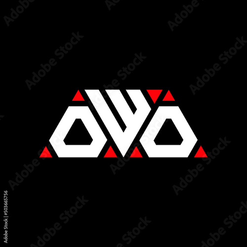 OWO triangle letter logo design with triangle shape. OWO triangle logo design monogram. OWO triangle vector logo template with red color. OWO triangular logo Simple, Elegant, and Luxurious Logo...