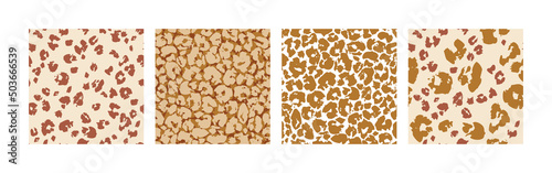 Animal skin print. Leopard`s spotted fur seamless pattern design.