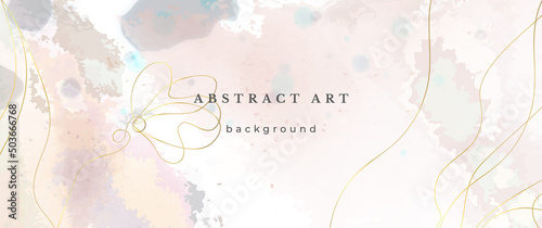 pink watercolor flower wedding luxury gold card