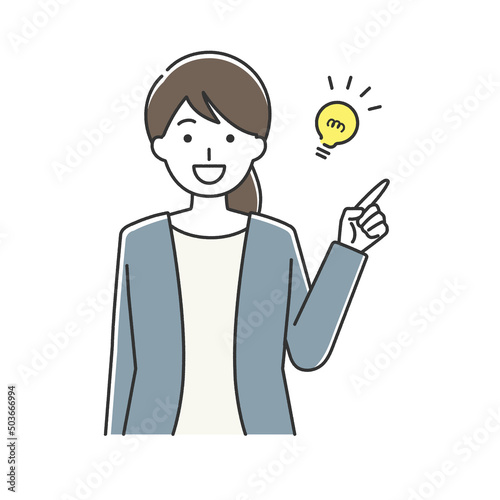 アイディアをひらめく女性 ビジネスウーマン