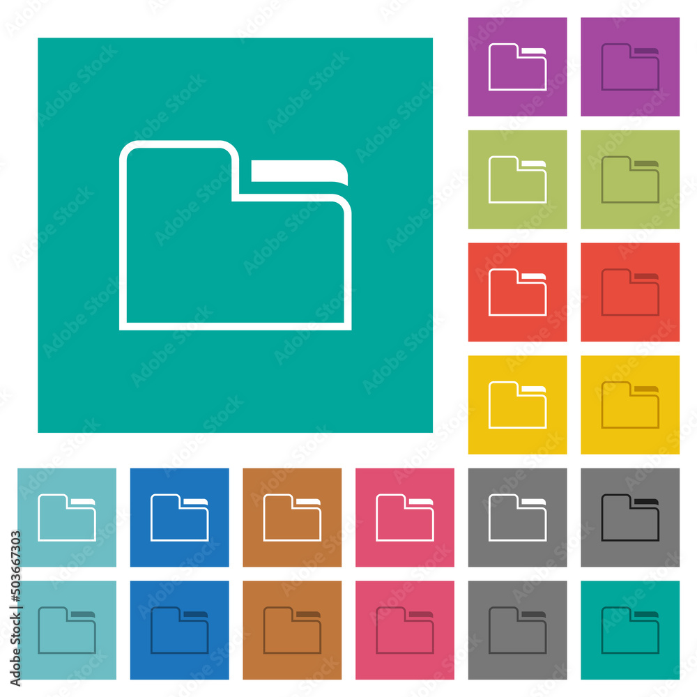 Tab folder outline square flat multi colored icons Tab folder outline square flat multi colored icons
