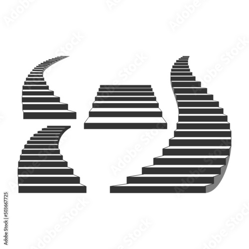 A set of vector stairs leading up, to the exit, to heaven.