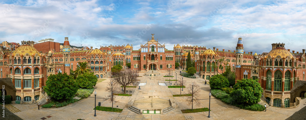 Hospital de la Santa Creu i Sant Pau complex, the world's largest Art Nouveau Site in Barcelona, Spain	
