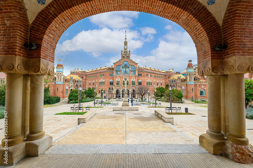 Hospital de la Santa Creu i Sant Pau complex, the world's largest Art Nouveau Site in Barcelona, Spain	 photo