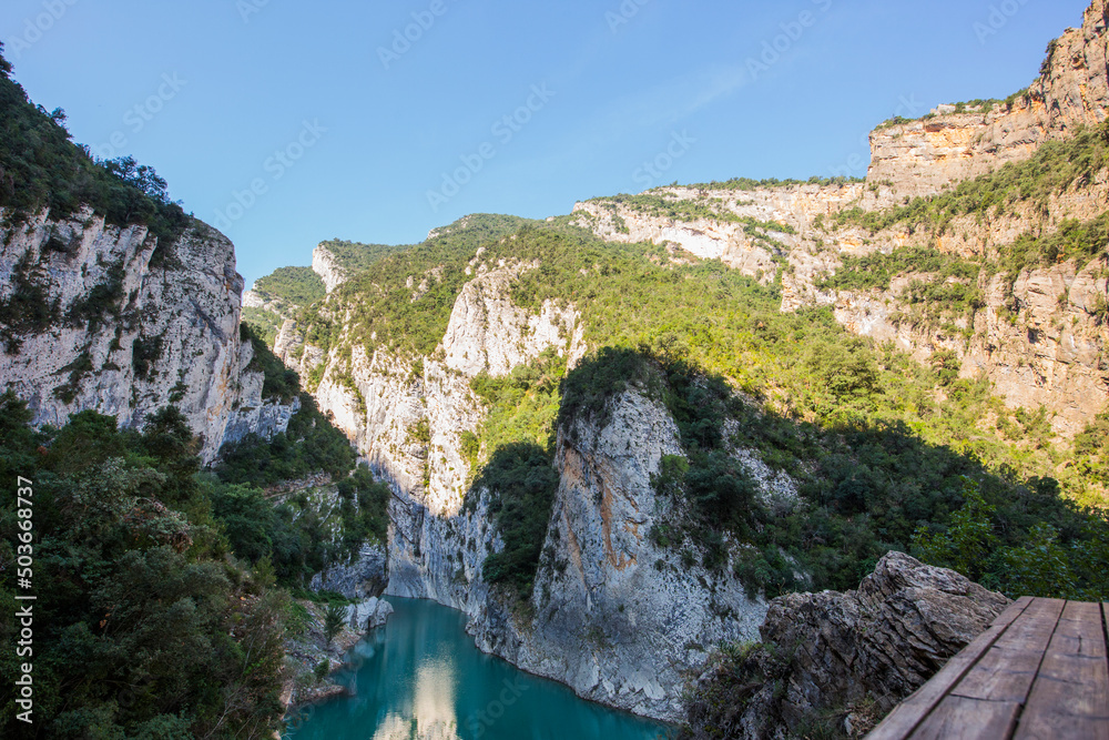 Summer landscape in Congost De Montrebei, Montsec, Spain