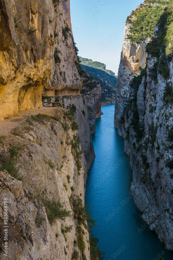 Fototapeta premium Summer landscape in Congost De Montrebei, Montsec, Spain