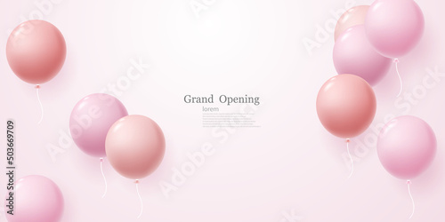 3D balloon design elegant pink for celebration party vector illustration