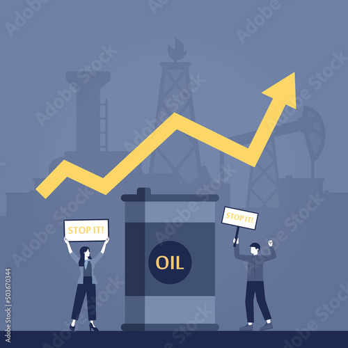 The oil price is rising concept. Barrels of crude oil or petroleum