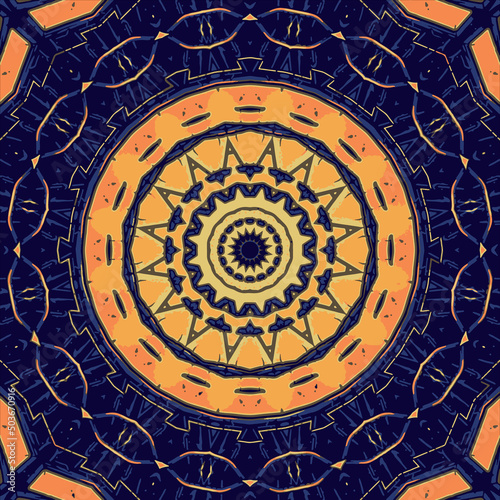 Geometric abstract colorful kaleidoscope pattern with gradient. Vintage beautiful decorative background. Mandala Design Element. Round ornament decoration, abstraction psychedelic