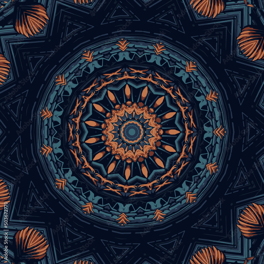 Vividly colored psychedelic mandalas designed for background