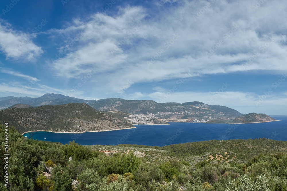 Beautiful panoramic view of Kalkan and Turquoise Coast of Turkey