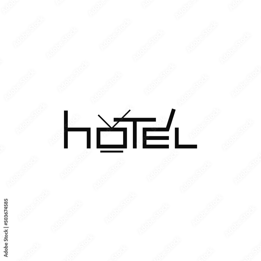 Hotel text, typography logo design. Hotel text, typography logo design.
