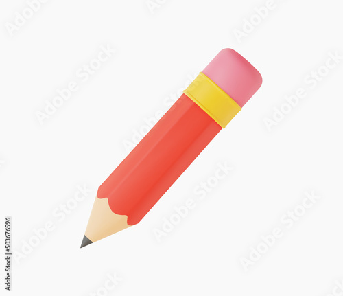 3d Realistic Pencil Icon vector illustration.