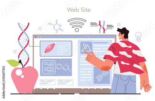 Bioengineering online service or platform. Biotechnology for food