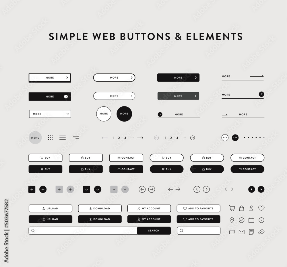 SIMPLE WEB BUTTONS & ELEMENTS 