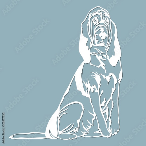 Bloodhound - vector isolated illustration for laser cutting photo