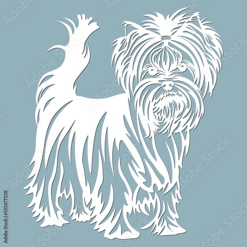 Yorkshire Terrier - vector isolated illustration for laser cutting