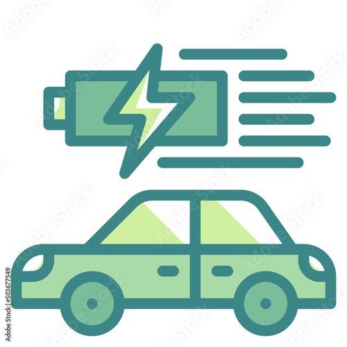 charge blue line icon
