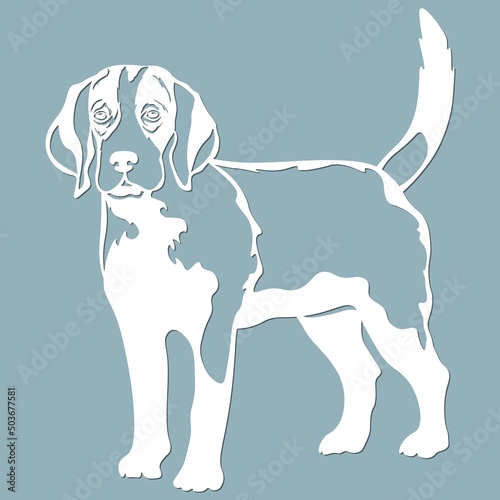 Beagle - vector isolated illustration for laser cutting