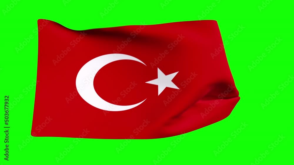 Turkey flag waving in the wind (greenscreen + black+ luma matte transparent) Turkey flag waving in the wind (greenscreen + black+ luma matte transparent)