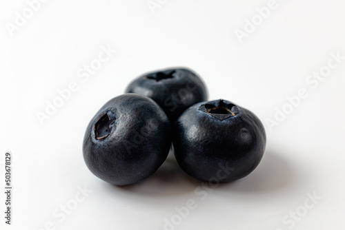 blueberries on a white background