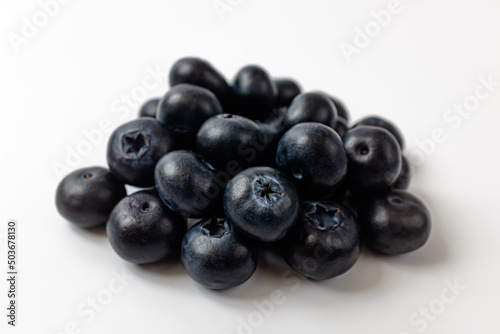 blueberries on a white background
