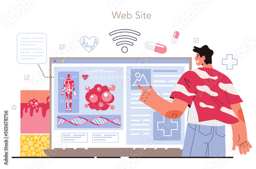 Oncology research online service or platform. Cancer modern diagnostic