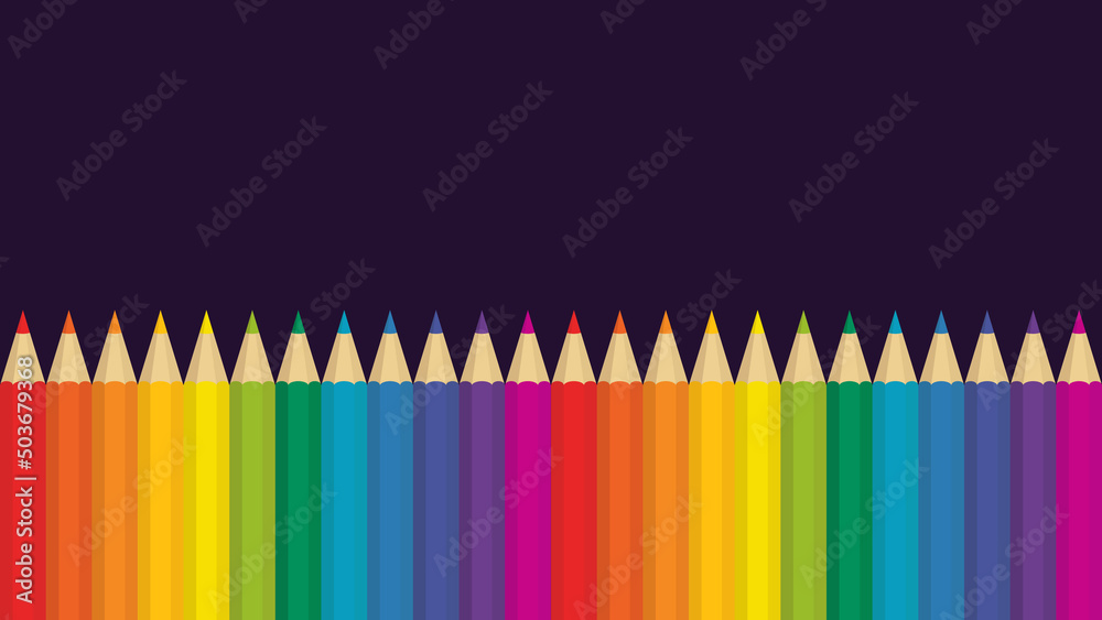 Banner with colour pencils. Creative color palette.