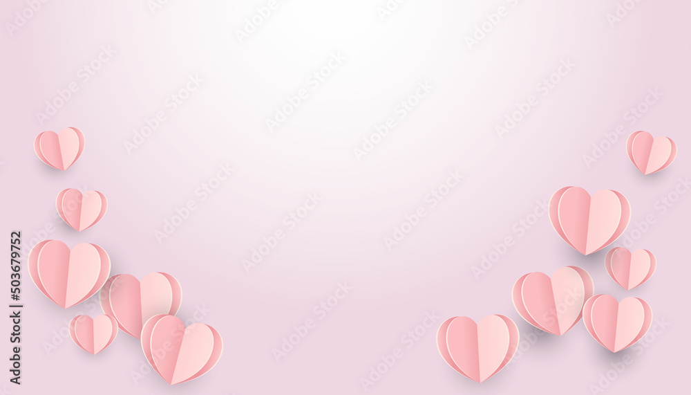pink background with love paper