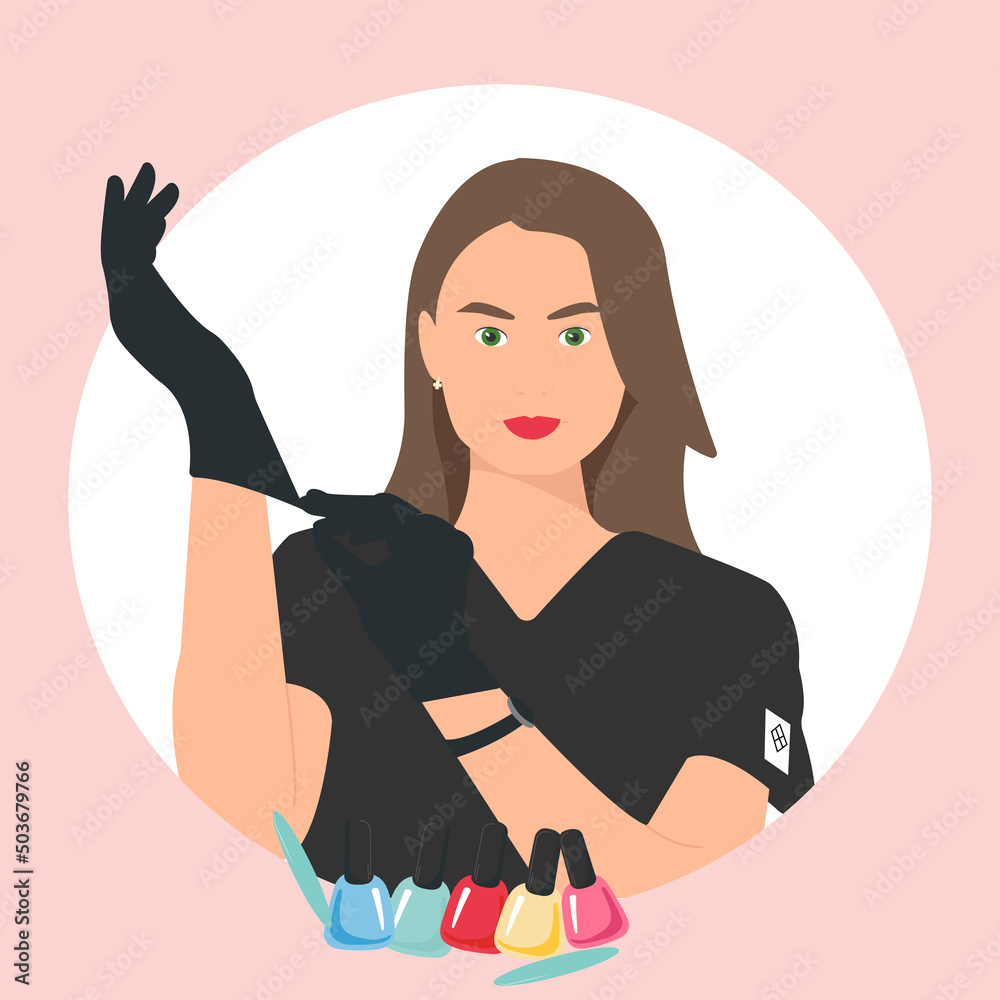 Young beautiful European girl manicurist is getting ready for work Young beautiful European girl manicurist is getting ready for work