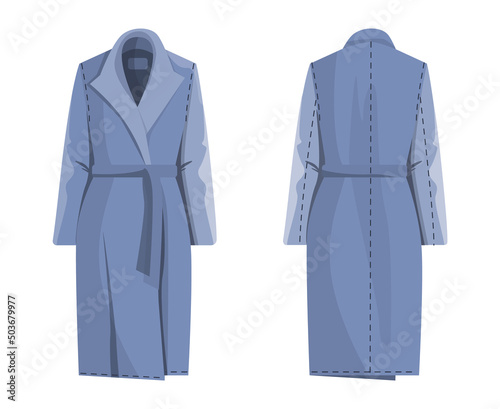 Wool coat. Warm winter collection of modern female casual outfit