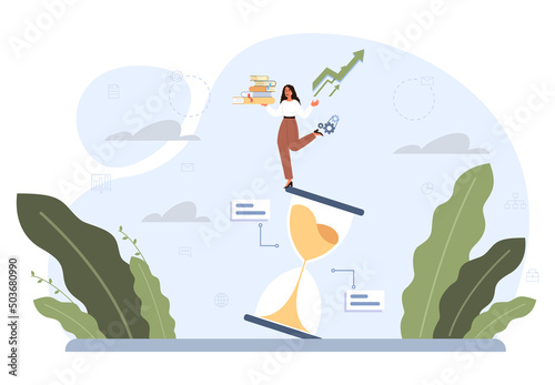Multitasking concept. Effective and successful office worker