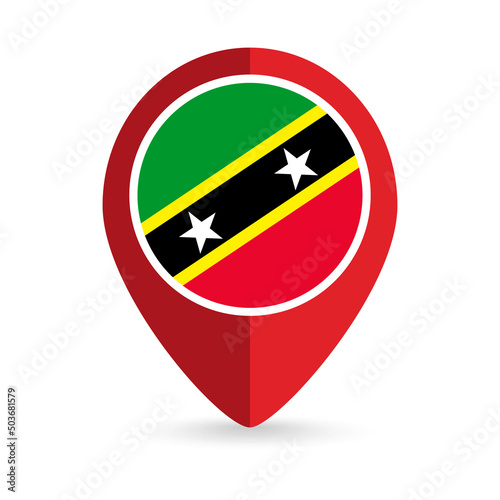 Map pointer with country Saint Kitts and Nevis. Saint Kitts and Nevis flag. Vector illustration. Free Download Map pointer with country Saint Kitts and Nevis. Saint Kitts and Nevis flag. Vector illustration. - GFXLoad
