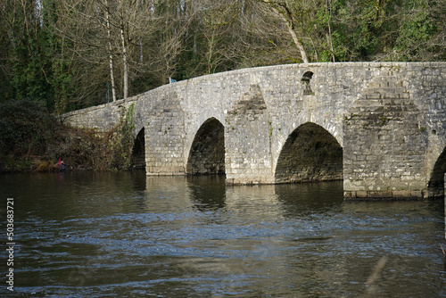 Scenic view of the Dipping Bridge in Wales near Bridgend photo