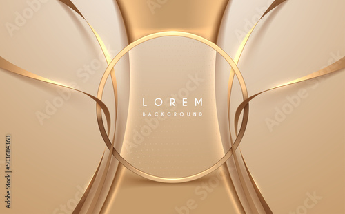 Abstract golden ring with ribbons