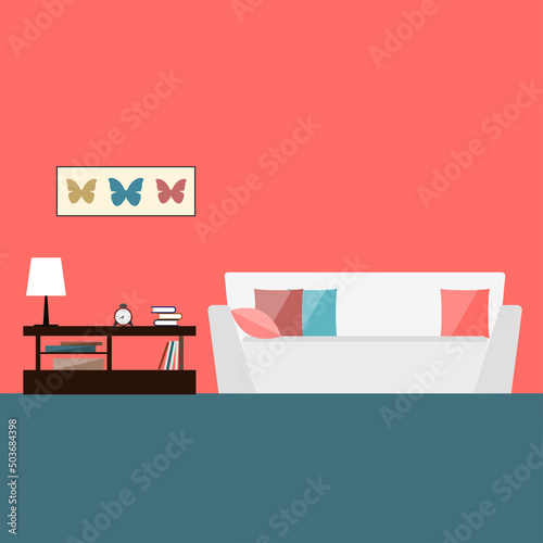 Couch interior furniture settee icon pattern background