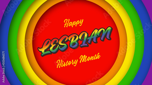 Happy lesbian history month. Pride concept. Vector illustration