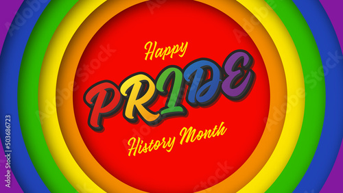 Happy PRIDE History Pride Month. Rainbow concept. Vector illustration