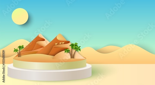 Desert sand travel background paper 3d poster