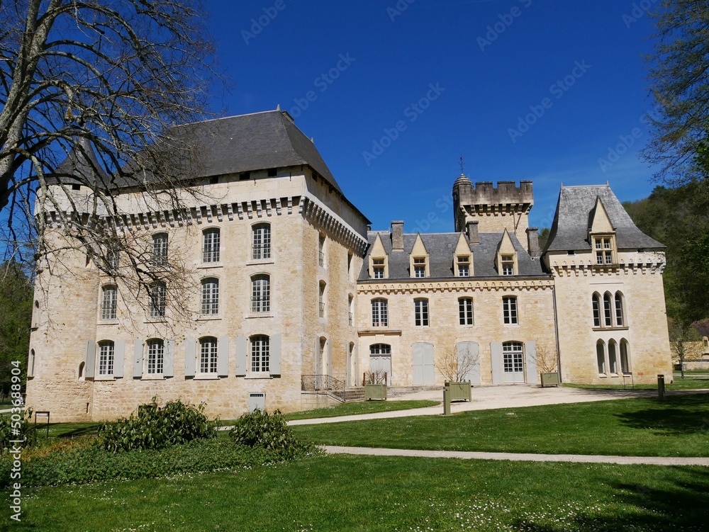 Château fortifié du village de Campagne en Dordogne. Périgord Noir. France