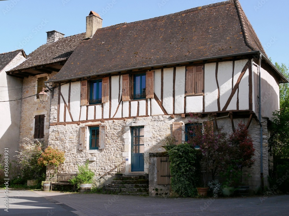 Maison typique de Condat sur Vézère en Dordogne. Périgord Noir. France