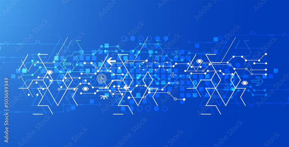 Obraz premium Abstract background on technological and scientific topics. Various techno details with using digital code. Vector format.